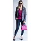 Elegantní top s dlouhým rukávem K5049 purpurová