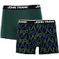 Pánske boxerky John Frank JF2BTORA01 duo pack zelená-tlač