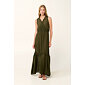 Letní šaty Vamp Ramie Maxi s výstřihem do V 22870 green moss