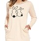 Bavlněná noční košile s dlouhým rukávem Cornette Rabbits 2 meruňková