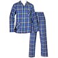 Popelínové pyžamo Luiz Charles 316 modro-zelená kocka