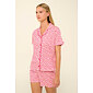 Bavlněné dámské pyžamo s knoflíky Vamp 22285 pink blossom