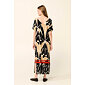 Viskózový kaftan s abstraktním květinovým potiskem Vamp 22479 black