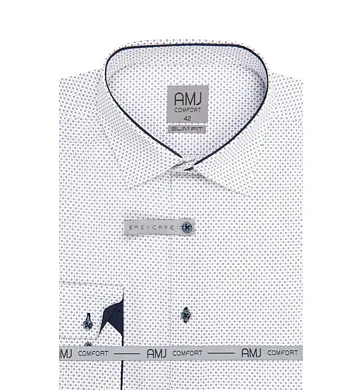 Košile s dlouhým rukávem COMFORT AMJ VDBR 1463 bílo-navy